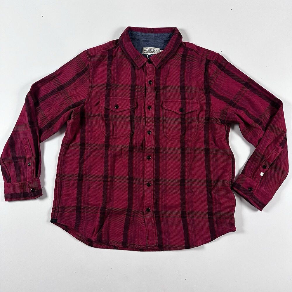 Outerknown Blanket Shirt Men's XL Red Plaid Organic Cotton Button Up NWT